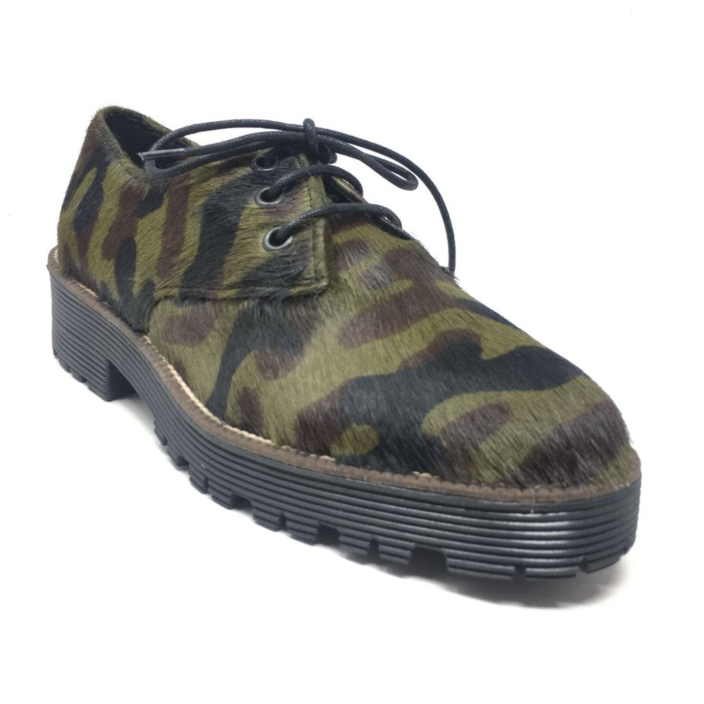 NEW Shellys London Platform Oxfords Size 36/6 Camo